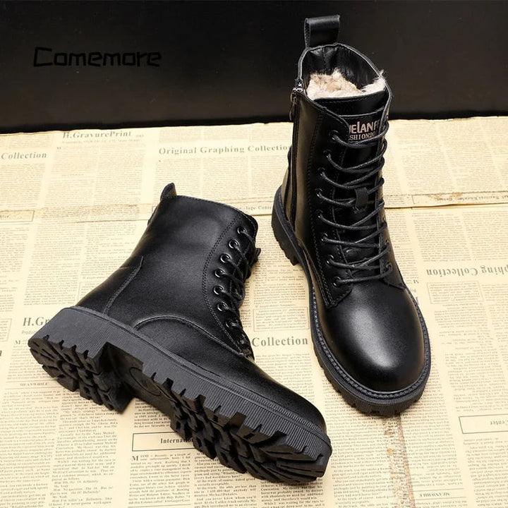 Piper™ - Black leather winter boots 