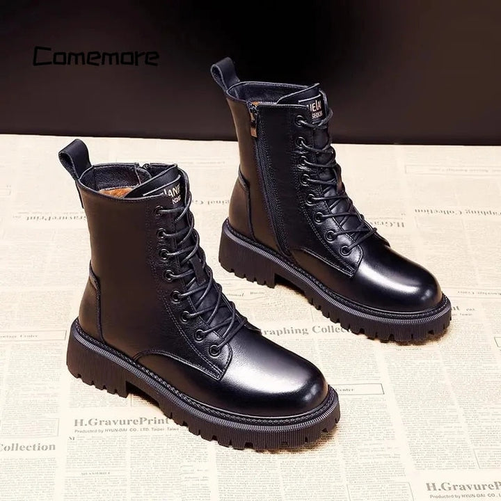 Piper™ - Black leather winter boots 