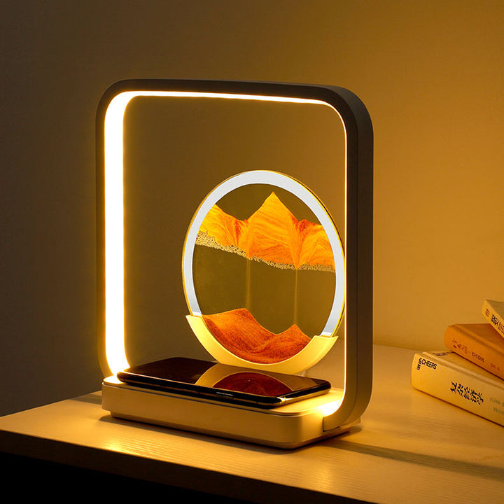TranquilFlow - Calming lamp with flowing sand (+ wireless charger) 