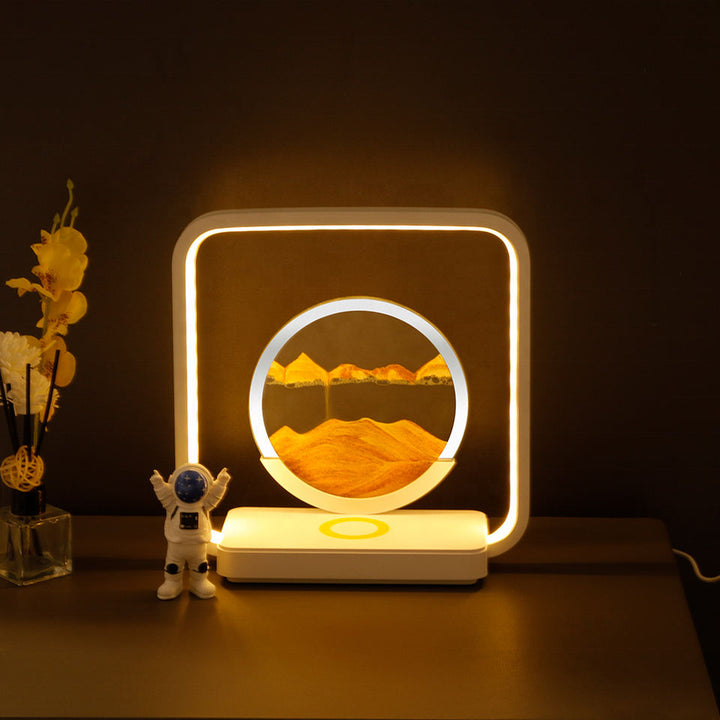 TranquilFlow - Calming lamp with flowing sand (+ wireless charger) 