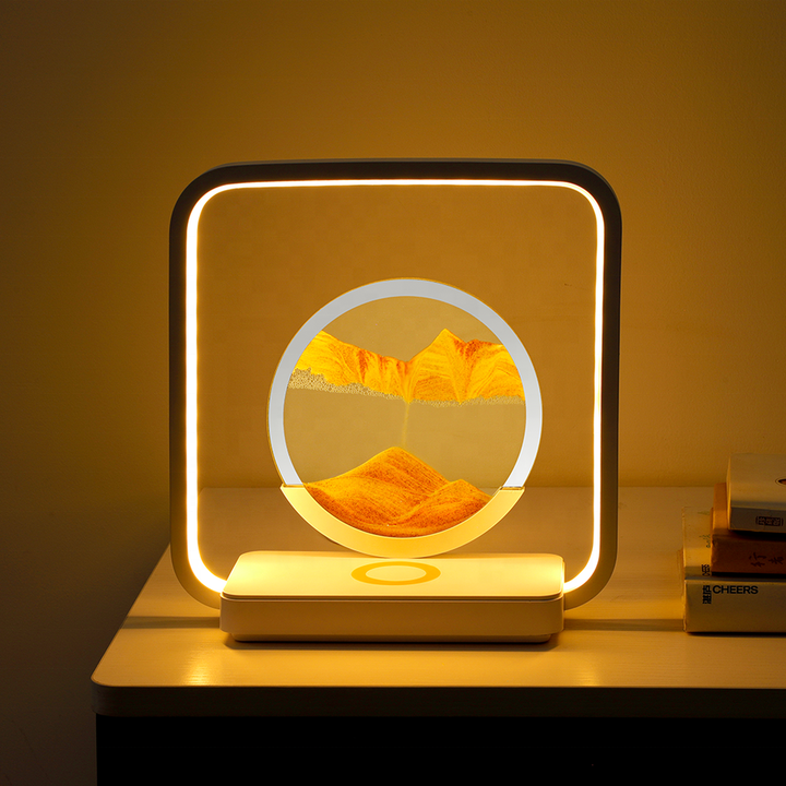TranquilFlow - Calming lamp with flowing sand (+ wireless charger) 