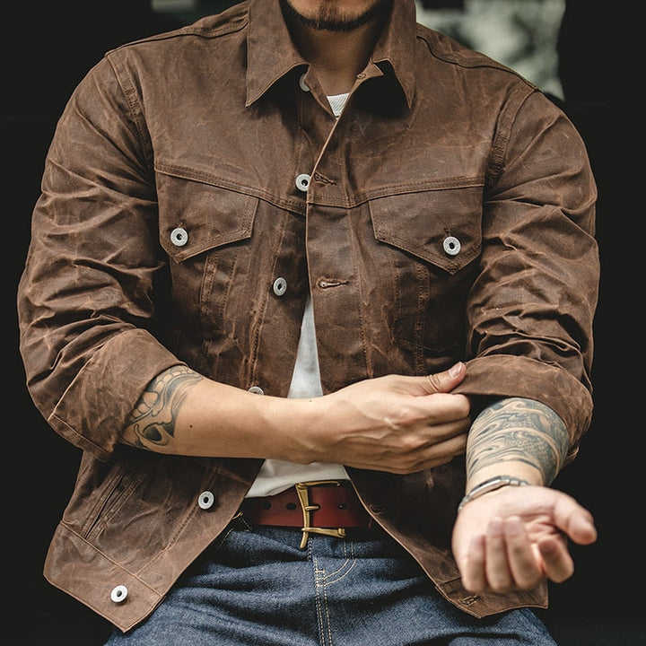 Thomas - Pewter Fabric Short Lined Cruiser Jacket