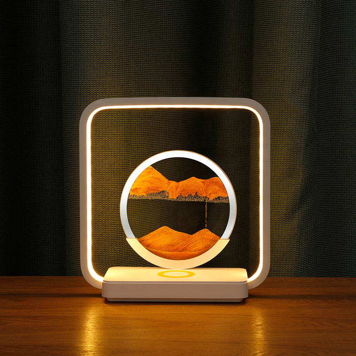 TranquilFlow - Calming lamp with flowing sand (+ wireless charger) 