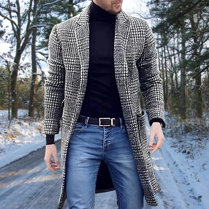 Paolo - Chic checked mid-length jacket