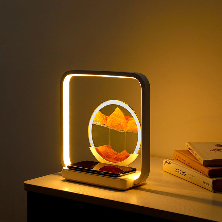 TranquilFlow - Calming lamp with flowing sand (+ wireless charger) 