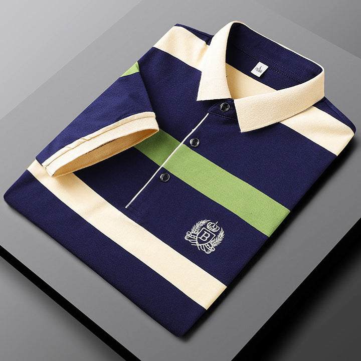 Sebastian Striped Premium Men's Polo | Classic style | Embroidered logo