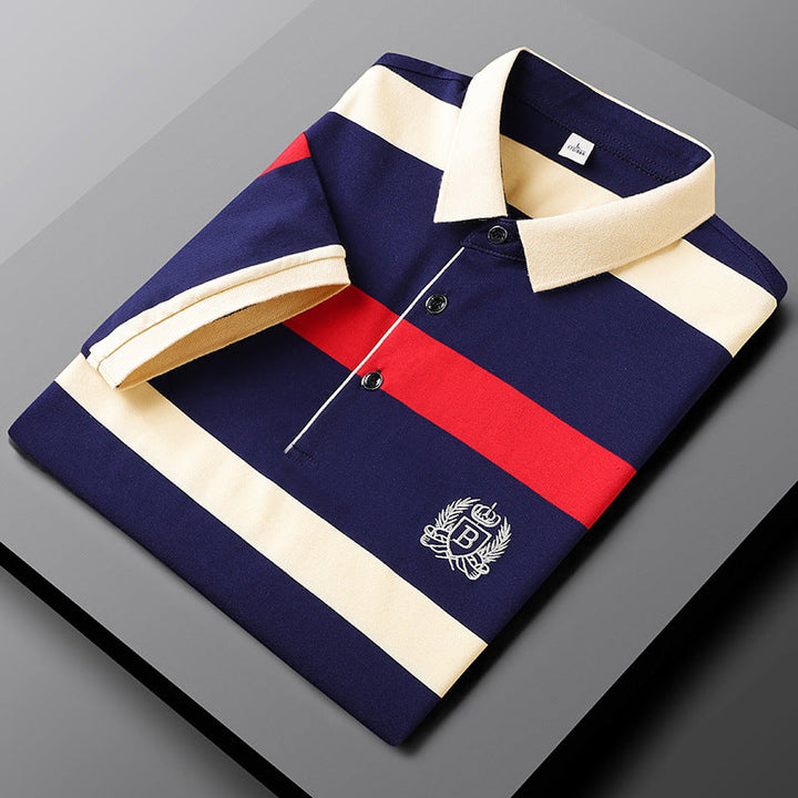 Sebastian Striped Premium Men's Polo | Classic style | Embroidered logo