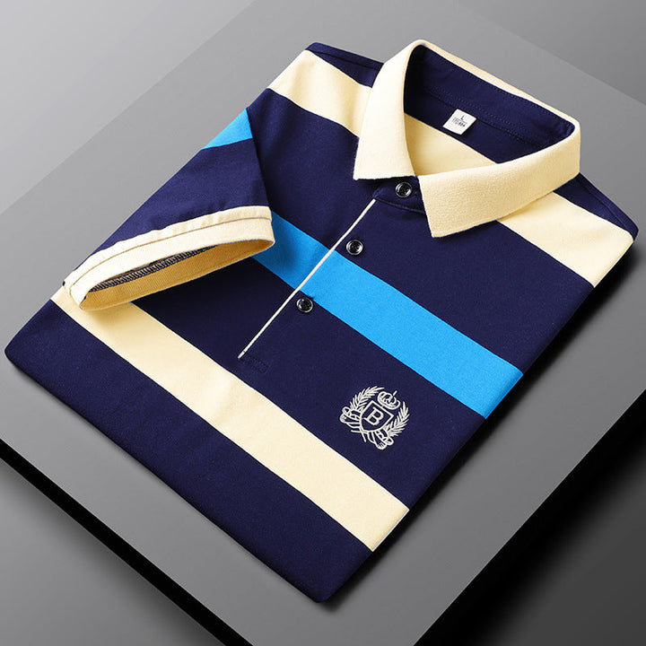Sebastian Striped Premium Men's Polo | Classic style | Embroidered logo