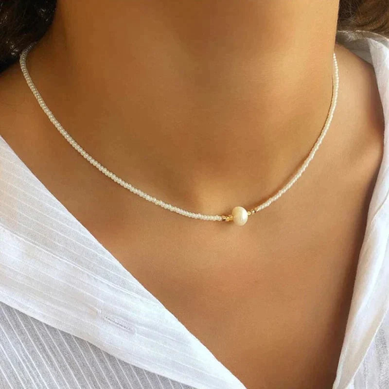 PearlLuster - Handgefertigte Premium-Halskette mit Süßwasserperlen