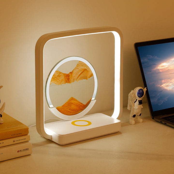 TranquilFlow - Calming lamp with flowing sand (+ wireless charger) 