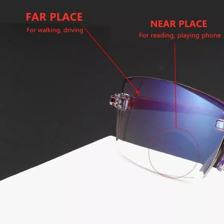 ClarityLuxe - Sapphire high hardness anti-blue progressive distance and near vision dual-use reading glasses