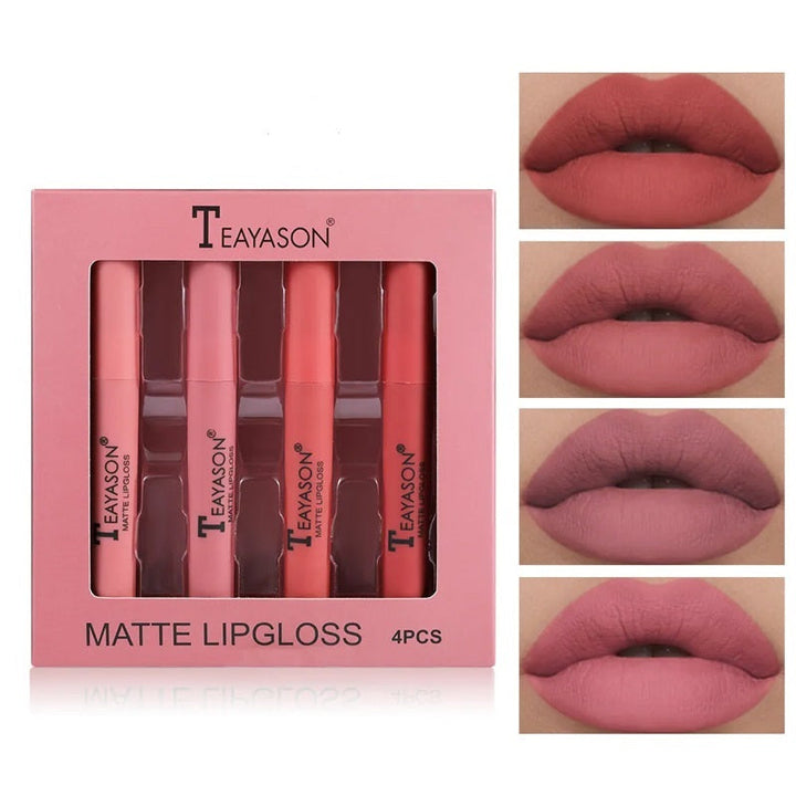 LilyLush - TEAYASON 4Pcs waterproof, comfortable and flawless lipstick 