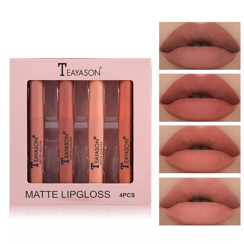 LilyLush - TEAYASON 4Pcs waterproof, comfortable and flawless lipstick 