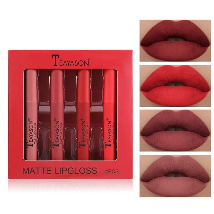 LilyLush - TEAYASON 4Pcs waterproof, comfortable and flawless lipstick 