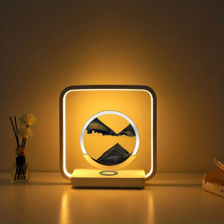 TranquilFlow - Calming lamp with flowing sand (+ wireless charger) 