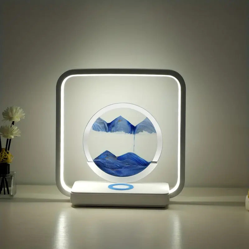TranquilFlow - Calming lamp with flowing sand (+ wireless charger) 