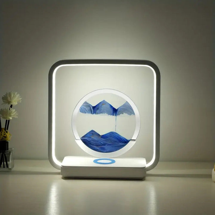 TranquilFlow - Calming lamp with flowing sand (+ wireless charger) 