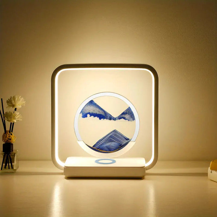 TranquilFlow - Calming lamp with flowing sand (+ wireless charger) 
